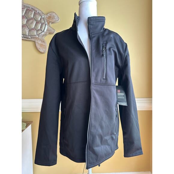 Swiss Tech Performance Gear Black Full Zip Jacket Peak Technology Size Small NWT - Picture 1 of 10